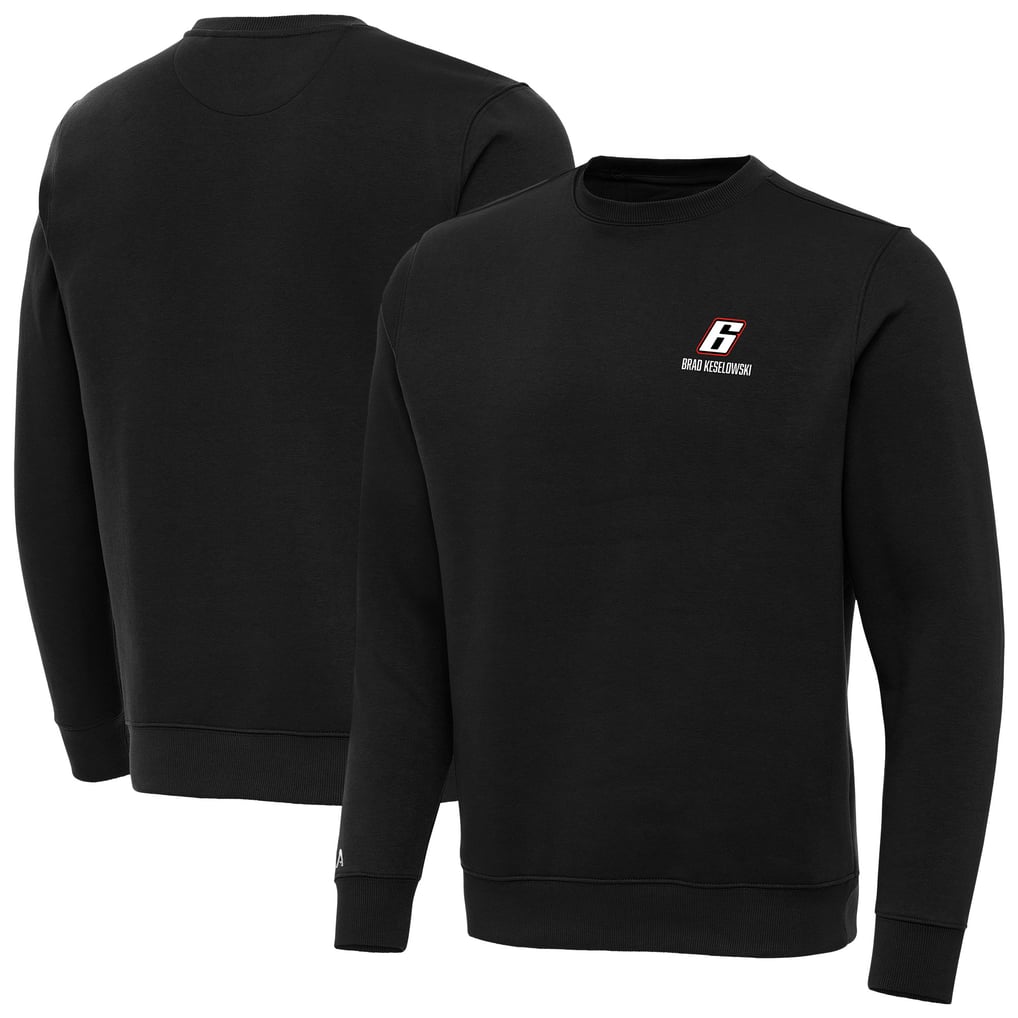 Brad Keselowski Antigua Big & Tall Victory Crewneck Pullover Sweatshirt - Black